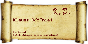 Klausz Dániel névjegykártya
