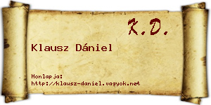 Klausz Dániel névjegykártya